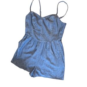 Old Navy Fit & Flare Cami Romper, Women's Size L, Med Wash Denim NWT